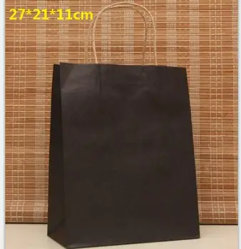 10PCS/lot Black Kraft gift paper bag with handle 27*21*11cm DIY Multifunction party bags Fashionable clothes shoes paper bags
10PCS/lot Black Kraft gift paper bag with handle 27*21*11cm DIY Multifunction party bags Fashionable clothes shoes paper bags