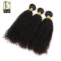 Brazilian Kinky Curly Weave Human Hair Bundles 3 PC/Lot Remy Hair Weaving Extension Can Match With 4x4 Lace Closure JK image