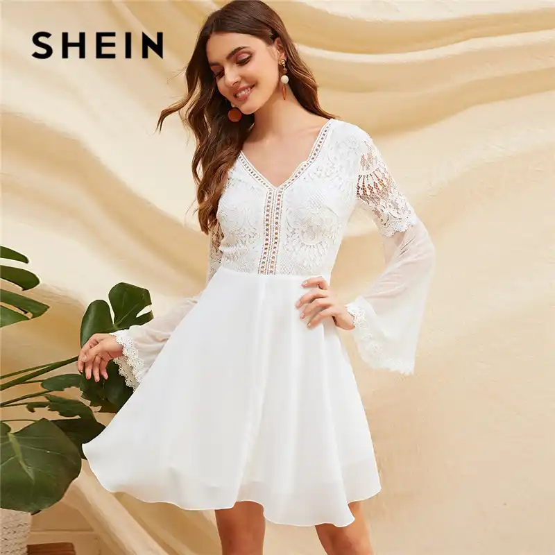 SHEIN Knot Backless Lace Bodice Mesh 