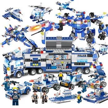 825PCS Upgrade 8 IN 1 Robot Aircraft Car City Police Series SWAT Series Building Blocks Military Bricks Toy For Children
825PCS Upgrade 8 IN 1 Robot Aircraft Car City Police Series SWAT Series Building Blocks Military Bricks Toy For Children