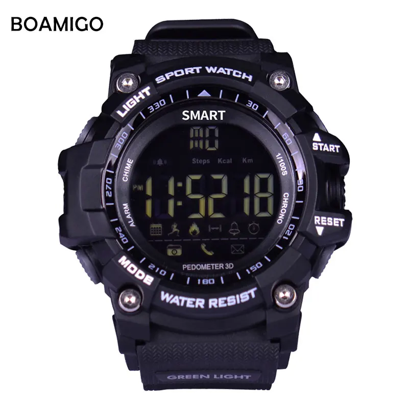 

Smart Watches men Sports Wristband BOAMIGO Fashion Watches Call Message Reminder pedometer Calories bluetooth waterproof watch