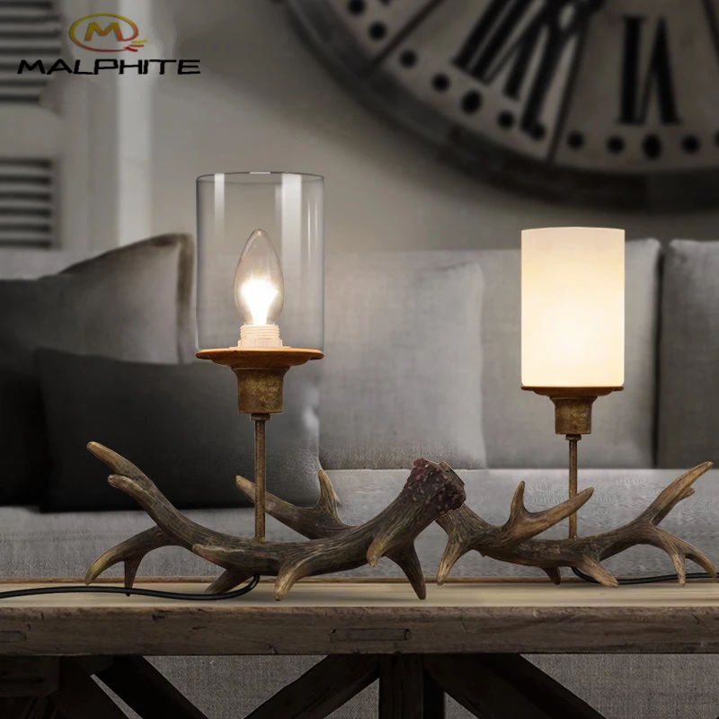 American Retro Antlers Candlestick Table Lamp Carving Glass candelabro Table Lights Bedroom Restaurant deco lighting fixtures
American Retro Antlers Candlestick Table Lamp Carving Glass candelabro Table Lights Bedroom Restaurant deco lighting fixtures