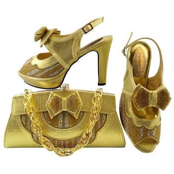 PU Leather Golden 2018 Shoes and Bag Set African Set Italian Shoes with Matching Bag High Quality Women Shoes and Bag To Match
PU Leather Golden 2018 Shoes and Bag Set African Set Italian Shoes with Matching Bag High Quality Women Shoes and Bag To Match