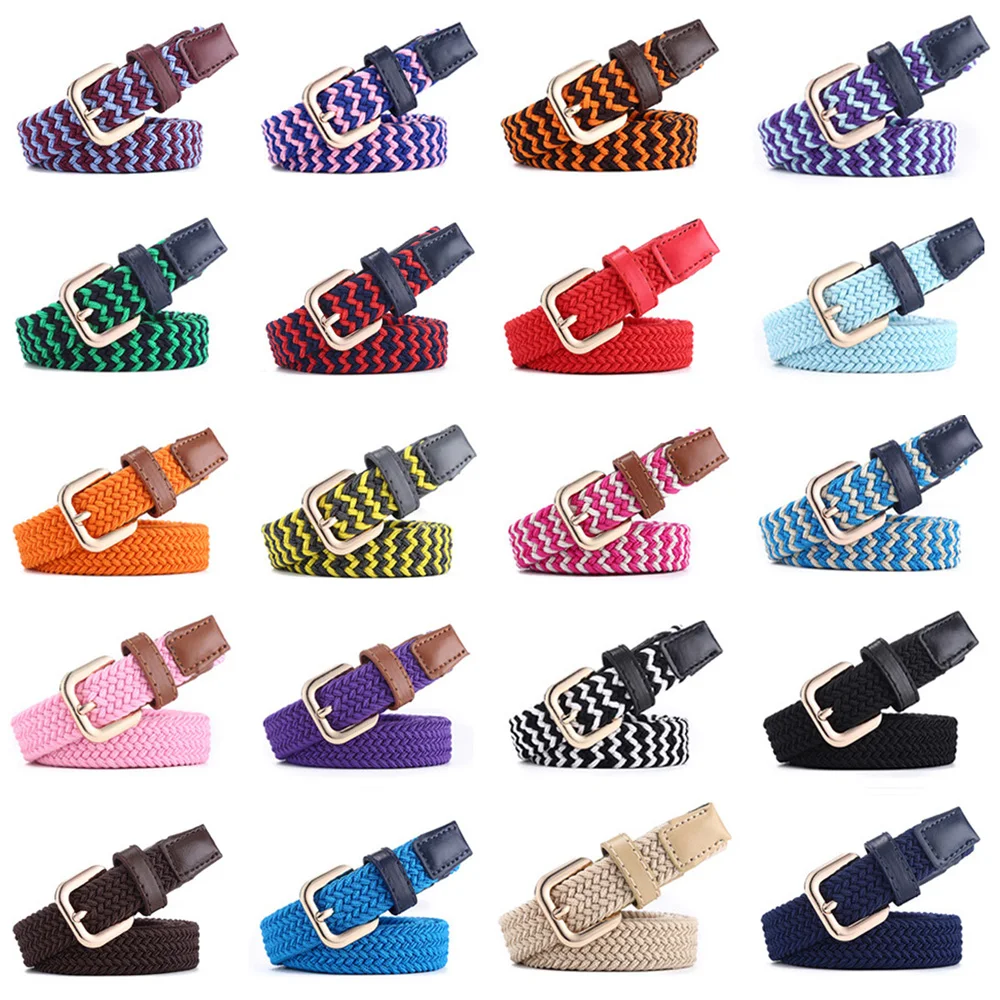 Women Elastic Knitted Woven Waistband Gold Pin Buckle Skinny Belts Multi-Colors BLTRD0007
Women Elastic Knitted Woven Waistband Gold Pin Buckle Skinny Belts Multi-Colors BLTRD0007