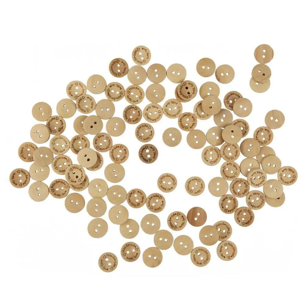 50Pcs Hand Made with Love Sewing Wood Button 15mm 20mm 25mm Round DIY Scrapbooking Decorative Craft Buttons
50Pcs Hand Made with Love Sewing Wood Button 15mm 20mm 25mm Round DIY Scrapbooking Decorative Craft Buttons