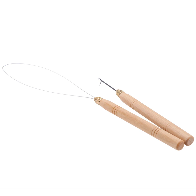New 2Pcs Hair Extension Hook Pulling Tool Needle Threader Micro Rings Link Beads Loop Wooden Handle With Iron Wire Wholesale
New 2Pcs Hair Extension Hook Pulling Tool Needle Threader Micro Rings Link Beads Loop Wooden Handle With Iron Wire Wholesale