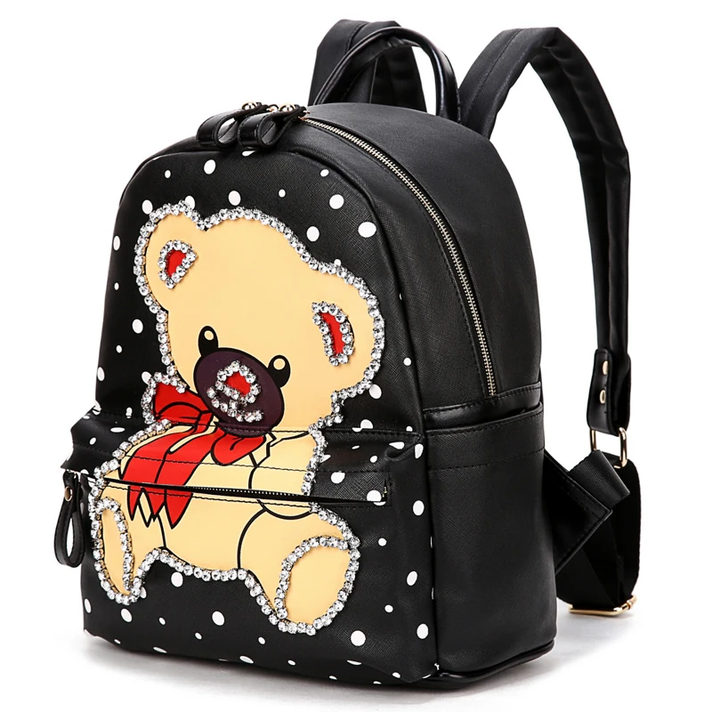 SJ Women Backpack Preppy Style Schoolbag Travel Bag Totes Braccialini Style Handicraft Cartoon Rivet Lovely Bear Diamond Punk
SJ Women Backpack Preppy Style Schoolbag Travel Bag Totes Braccialini Style Handicraft Cartoon Rivet Lovely Bear Diamond Punk