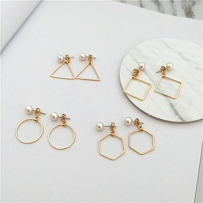 The pendants Square contracted fashion minimalist geometric triangle circle pearl earring eardrop female accessories
The pendants Square contracted fashion minimalist geometric triangle circle pearl earring eardrop female accessories