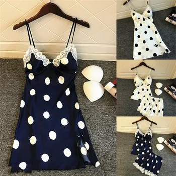 Pajamas For Sleepwear Satin Silk Sleepwear Pajamas Nightdress Lingerie Night Wave point Dress Pyjamas
Pajamas For Sleepwear Satin Silk Sleepwear Pajamas Nightdress Lingerie Night Wave point Dress Pyjamas