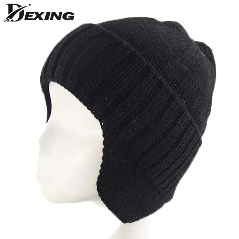 Зимняя вязаная шапка головные уборы для мужчин и женщин толстые зимние шапки с