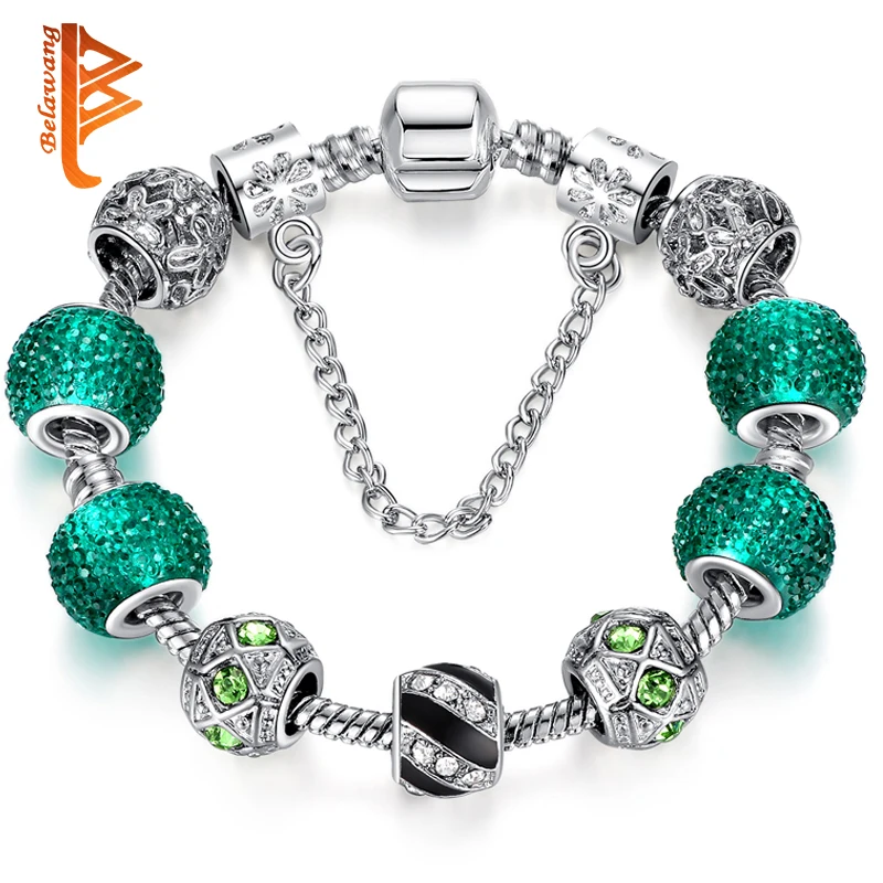BELAWANG Newest Elegant Silver DIY Charm bracelet for Women Chain Green Beads Fashion Jewelry Fit Original Bracelets Best Gift
BELAWANG Newest Elegant Silver DIY Charm bracelet for Women Chain Green Beads Fashion Jewelry Fit Original Bracelets Best Gift