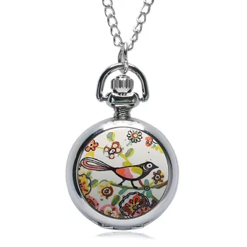 New Graffiti Brid Flower Design Quartz Pocket Watch For Men Women With Silver Color Necklace Chain Clock Accessory
New Graffiti Brid Flower Design Quartz Pocket Watch For Men Women With Silver Color Necklace Chain Clock Accessory