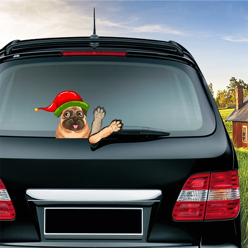 A Cute Pug dog Removable Waving Wiper PVC Rear Window Wiper 3D Stickers Rear Windshield Car Styling Decorative Auto Accessories
A Cute Pug dog Removable Waving Wiper PVC Rear Window Wiper 3D Stickers Rear Windshield Car Styling Decorative Auto Accessories