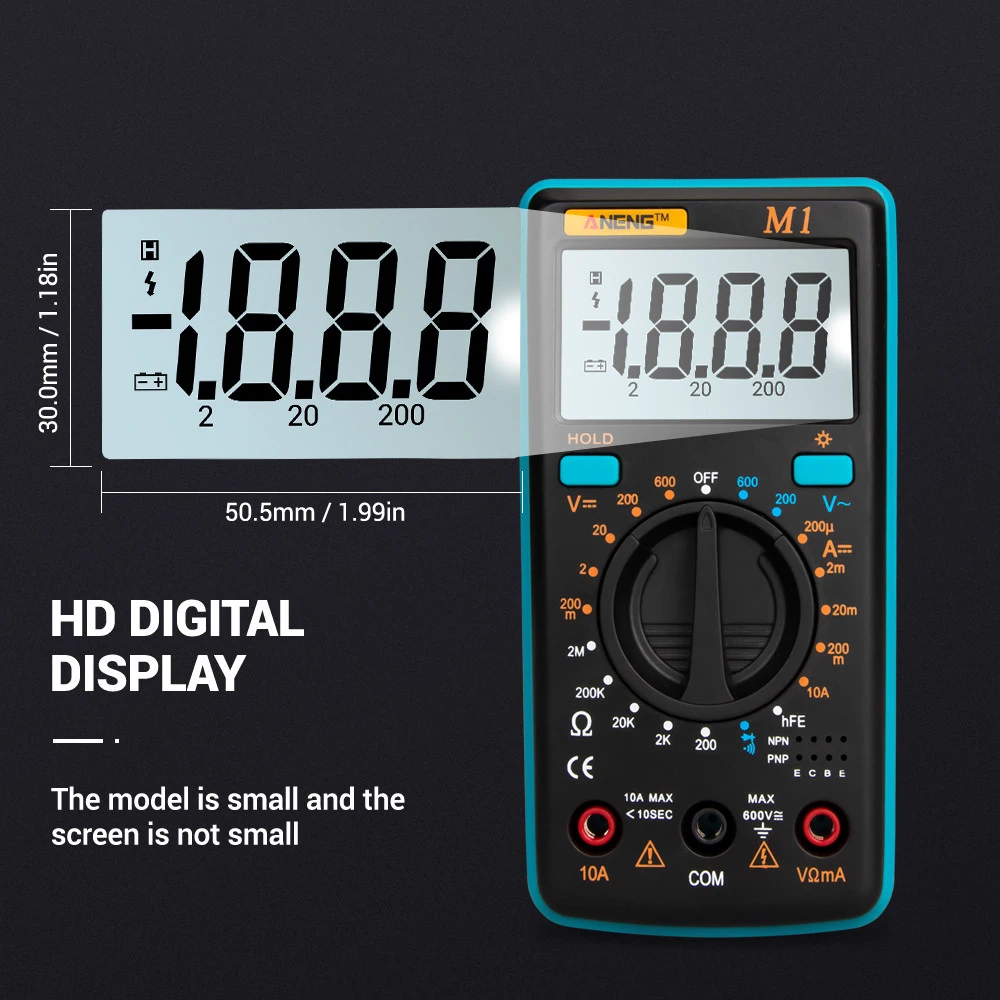 True RMS Digital Multimeter Transistor Tester Professional Auto AC DC Electronical Multi Meter Current Voltage Tester Multimetro
True RMS Digital Multimeter Transistor Tester Professional Auto AC DC Electronical Multi Meter Current Voltage Tester Multimetro