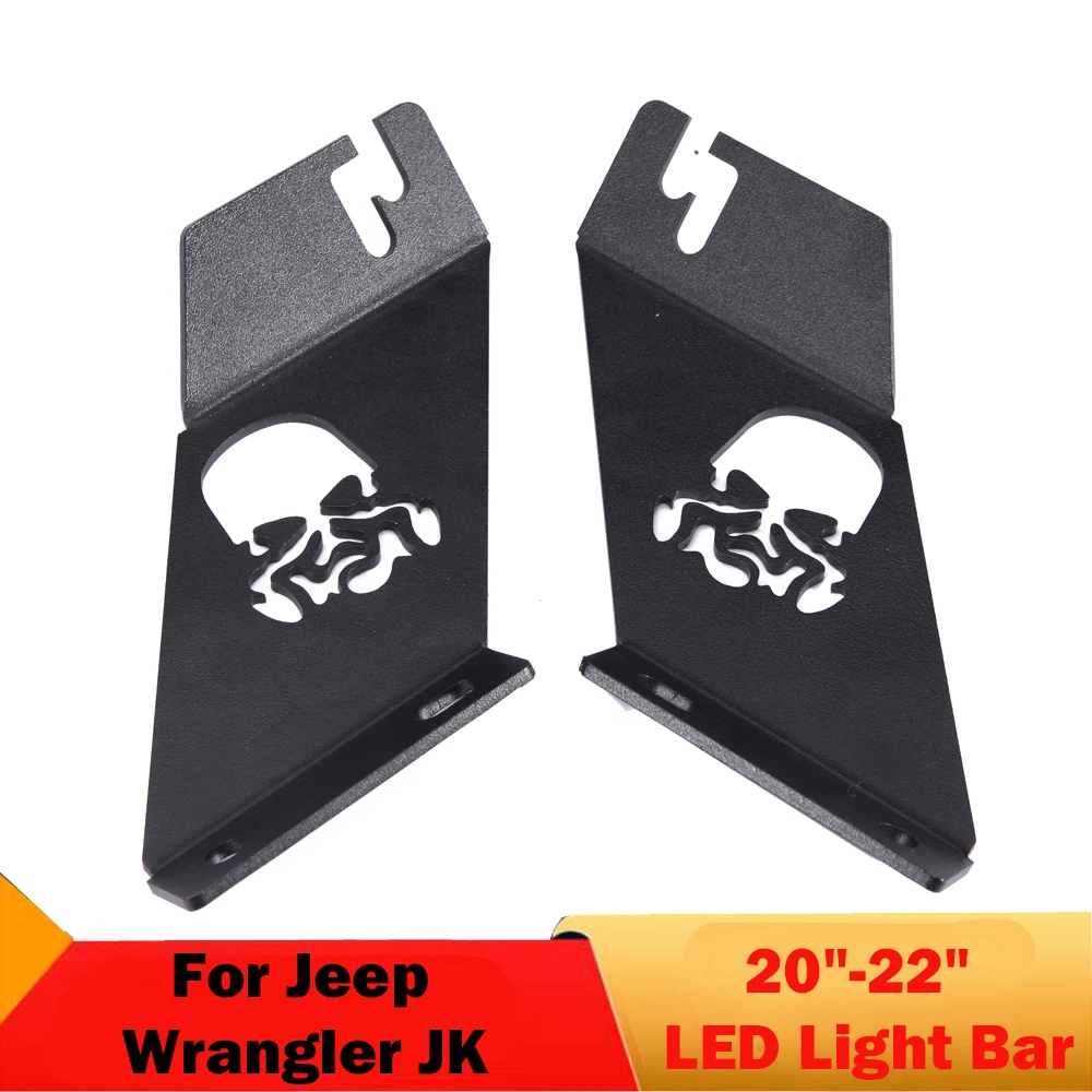 20" - 22" LED Work Light Bar Mount Bracket Black Skull Mounting Brackets for Jeep Wrangler JK Unlimited 2007 - 2018
20" - 22" LED Work Light Bar Mount Bracket Black Skull Mounting Brackets for Jeep Wrangler JK Unlimited 2007 - 2018