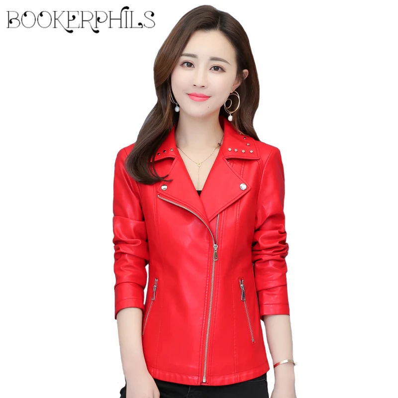 2019 New Spring Autumn Pu Leather Jacket Women Black Rivet Motorcycle Short Faux Soft Leather Biker Jacket Zippers Coats Female
2019 New Spring Autumn Pu Leather Jacket Women Black Rivet Motorcycle Short Faux Soft Leather Biker Jacket Zippers Coats Female