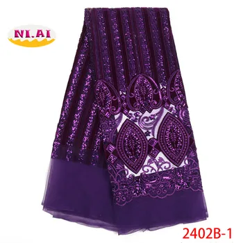 High Quality Lace Fabric With Velvet Lace Fashion Nigeria Lace Cord lace Fabric Embroidered Sequins Lace Trim 5Yards NA2402B-4
High Quality Lace Fabric With Velvet Lace Fashion Nigeria Lace Cord lace Fabric Embroidered Sequins Lace Trim 5Yards NA2402B-4