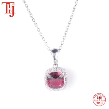 TKJ Real 925 Sterling Silver Chain Cushion cut Tourmaline Pendant Necklace For Women Party Wedding Fashion Jewelry
TKJ Real 925 Sterling Silver Chain Cushion cut Tourmaline Pendant Necklace For Women Party Wedding Fashion Jewelry