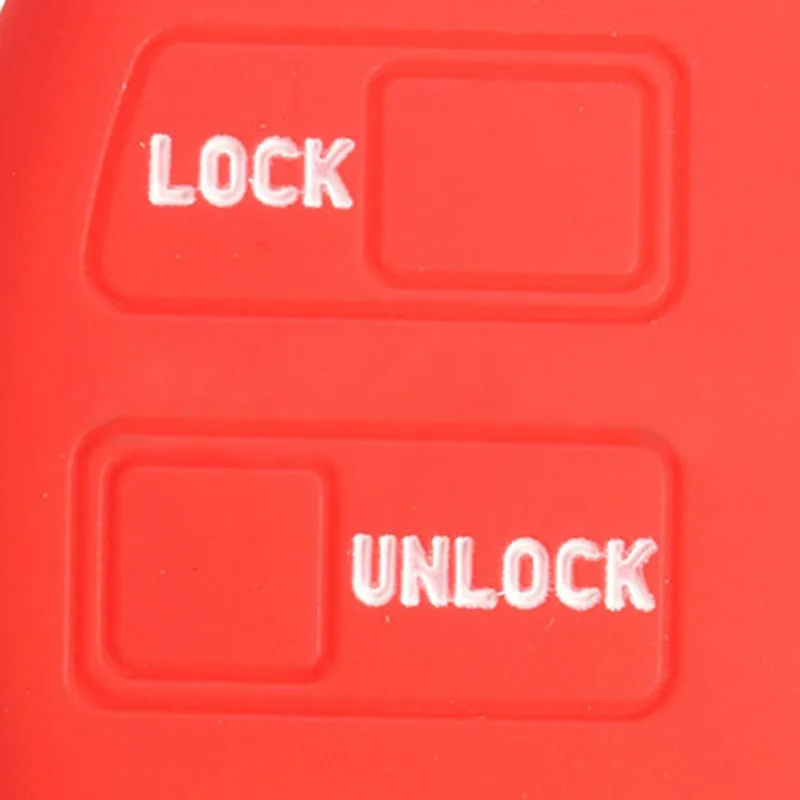 2 Button Silicone Remote Key Case Cover Shell For To-yota Rav4 Echo Yaris Red New