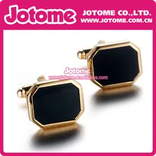 1980s Rectangle Cuff Links ,Gold Tone Metal with Black Plastic Centre Inserts Cufflinks 1980s Rectangle Cuff Links ,Gold Tone Metal with Black Plastic Centre Inserts Cufflinks