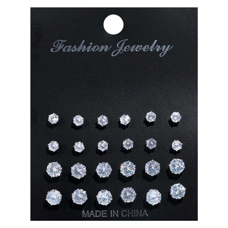 12 pairs / sets 2018 New Geometric Cubic Zirconia Stud Earrings Set For Woman men Fashion Earring Statement Party Jewelry
12 pairs / sets 2018 New Geometric Cubic Zirconia Stud Earrings Set For Woman men Fashion Earring Statement Party Jewelry