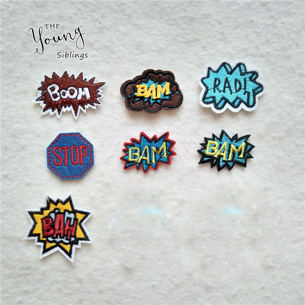 Clothing Applique Letter STAR BAM stripes Cartoon embroidery iron on patches DIY Hat Coat Dress Pants Accessories Cloth Sticker 
Clothing Applique Letter STAR BAM stripes Cartoon embroidery iron on patches DIY Hat Coat Dress Pants Accessories Cloth Sticker