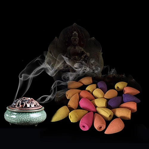 50Pcs Household Natural Backflow Incense Fragrant Reflux Aromatherapy Cones (4)