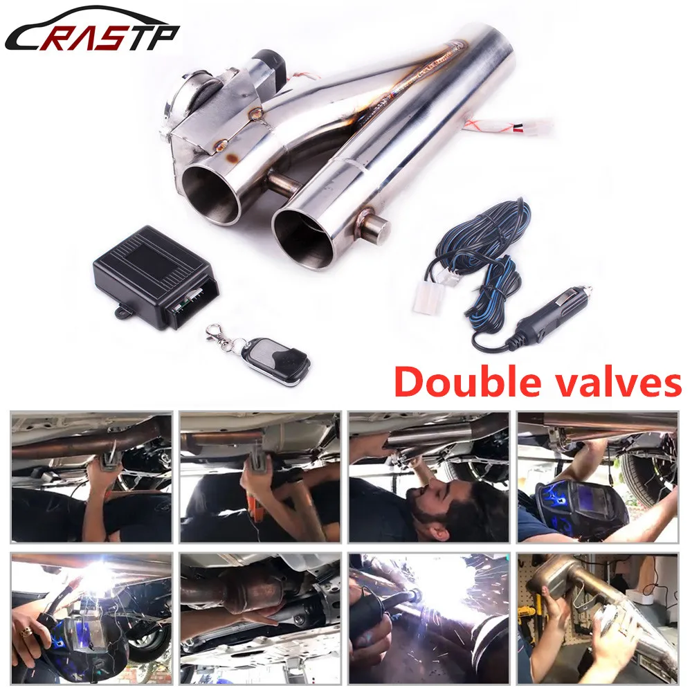 RASTP-2.5inch Stainless Steel Headers Y Pipe Double Valves Electric Exhaust CutOut Cut Out Kit Exhaust Pipe RS-BOV055
RASTP-2.5inch Stainless Steel Headers Y Pipe Double Valves Electric Exhaust CutOut Cut Out Kit Exhaust Pipe RS-BOV055