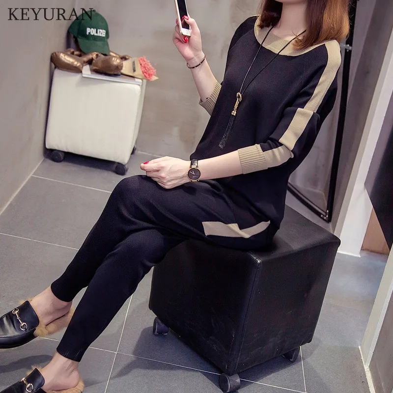 Women's Knitted Sweaters Pants 2PCS Tracksuits Woman Casual Knitted Trousers+Jumper Tops Clothing Sets Vestidos Plus Size XL-4XL
Women's Knitted Sweaters Pants 2PCS Tracksuits Woman Casual Knitted Trousers+Jumper Tops Clothing Sets Vestidos Plus Size XL-4XL