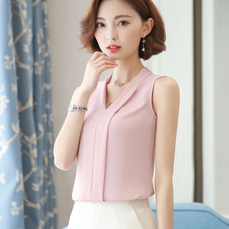 2019 Summer Large size Women T Shirt Office Ladies Work Tops Female Sleeveless Chiffon Shirt Plus Size Female Clothing 4XL 5XL
2019 Summer Large size Women T Shirt Office Ladies Work Tops Female Sleeveless Chiffon Shirt Plus Size Female Clothing 4XL 5XL