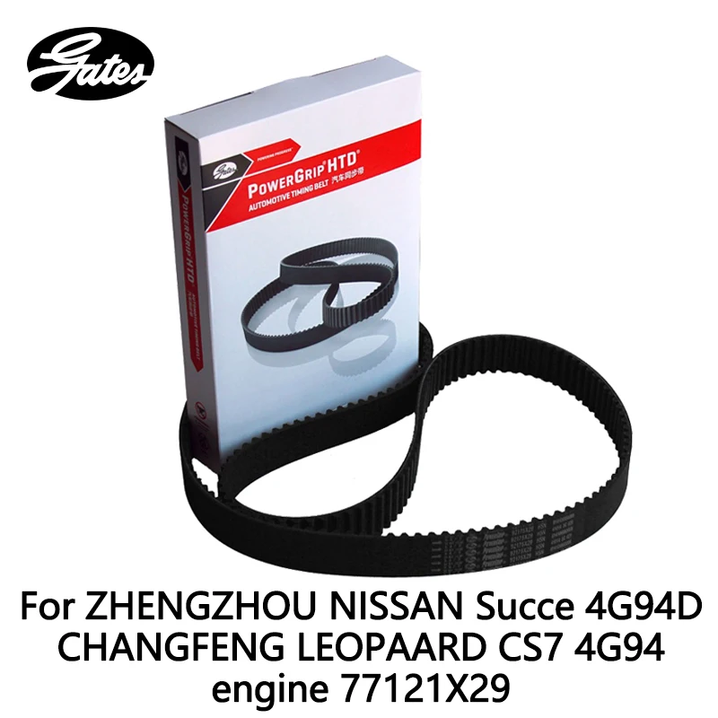 Gates Timing Belt For ZHENGZHOU NISSAN Succe 4G94D CHANGFENG LEOPAARD CS7 4G94 engine 77121X29
Gates Timing Belt For ZHENGZHOU NISSAN Succe 4G94D CHANGFENG LEOPAARD CS7 4G94 engine 77121X29