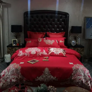 1/4/6pcs Luxury embroidery Bedding Sets red Beddingset Bed Linen Duvet Cover Bed Sheet Pillowcase/bed Sets for wedding
1/4/6pcs Luxury embroidery Bedding Sets red Beddingset Bed Linen Duvet Cover Bed Sheet Pillowcase/bed Sets for wedding