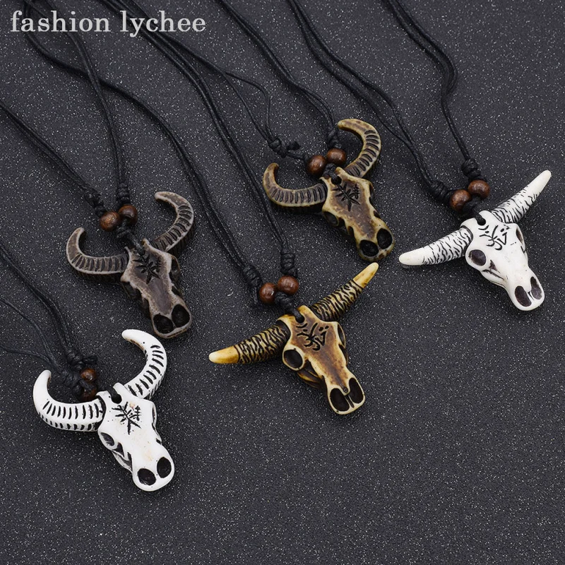fashion lychee Africa Tribal Style Yak Bone Cow Bull Head Skull Amulet Pendant Necklace For Men Fashion Jewelry
fashion lychee Africa Tribal Style Yak Bone Cow Bull Head Skull Amulet Pendant Necklace For Men Fashion Jewelry