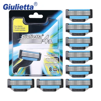 Giulietta GF-0564 Shaving Razor Blades For Men 8pcs / lot 4 Layer Stainless Steel Safety Blade Head Manual Shaver Lame De Rasoir
Giulietta GF-0564 Shaving Razor Blades For Men 8pcs / lot 4 Layer Stainless Steel Safety Blade Head Manual Shaver Lame De Rasoir