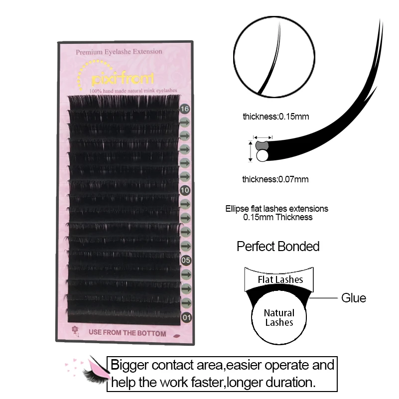 10cases Matte ellipse eyelashes extension ellipse root eyelash Split tips lighter fit lashes Y matte Flat lashes 0.15 C/D
10cases Matte ellipse eyelashes extension ellipse root eyelash Split tips lighter fit lashes Y matte Flat lashes 0.15 C/D