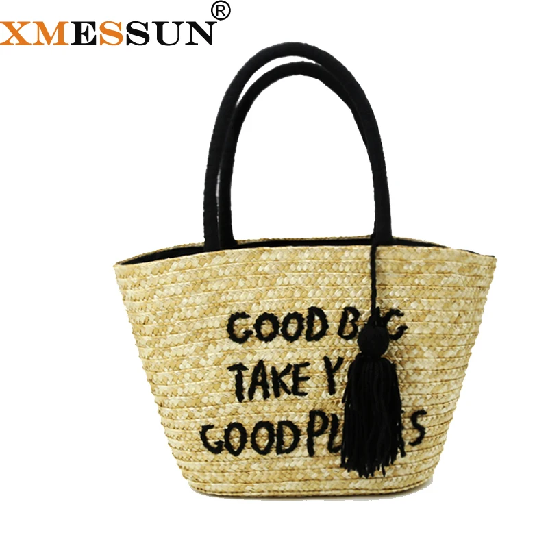 XMESSUN 2018 Handmade Straw Bag Tassel Beach Bag Fashion Embroidery Letter Casual Tote Female Ladies Cross Body Bags Handbag C50
XMESSUN 2018 Handmade Straw Bag Tassel Beach Bag Fashion Embroidery Letter Casual Tote Female Ladies Cross Body Bags Handbag C50