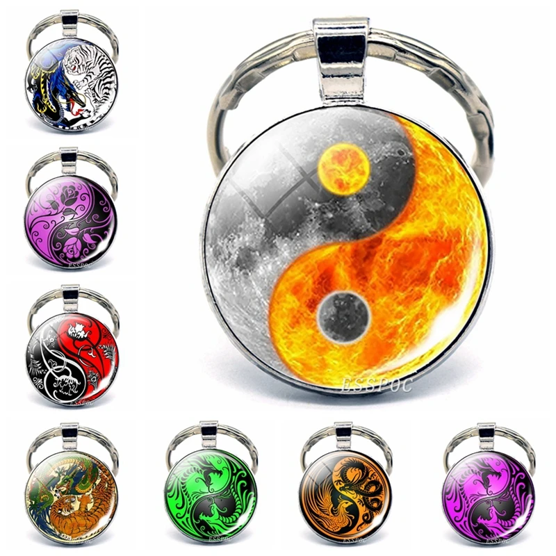 Yin Yang Keychains Art Yin Yang Tai Chi, Dragon, Bianhua Picture Glass Cabochon Metal Keychain Fashion Accessories for Men Women
Yin Yang Keychains Art Yin Yang Tai Chi, Dragon, Bianhua Picture Glass Cabochon Metal Keychain Fashion Accessories for Men Women
