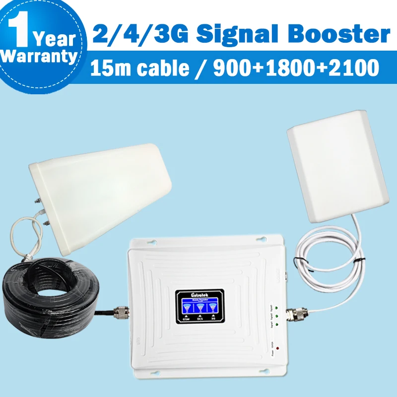 

Lintratek 2g 3g 4g gsm Repeater 900 DCS/LTE 1800 repetidor 4g Band 3 WCDMA/UMTS 2100 Band 1 cellular signal booster Amplifier 39