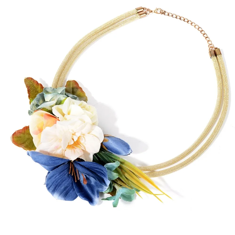1 PC Temperament Women Fabric Colorful Flower Metal Chain Choker Necklace For Young Girl Gift Jewelry Collier Femme
1 PC Temperament Women Fabric Colorful Flower Metal Chain Choker Necklace For Young Girl Gift Jewelry Collier Femme