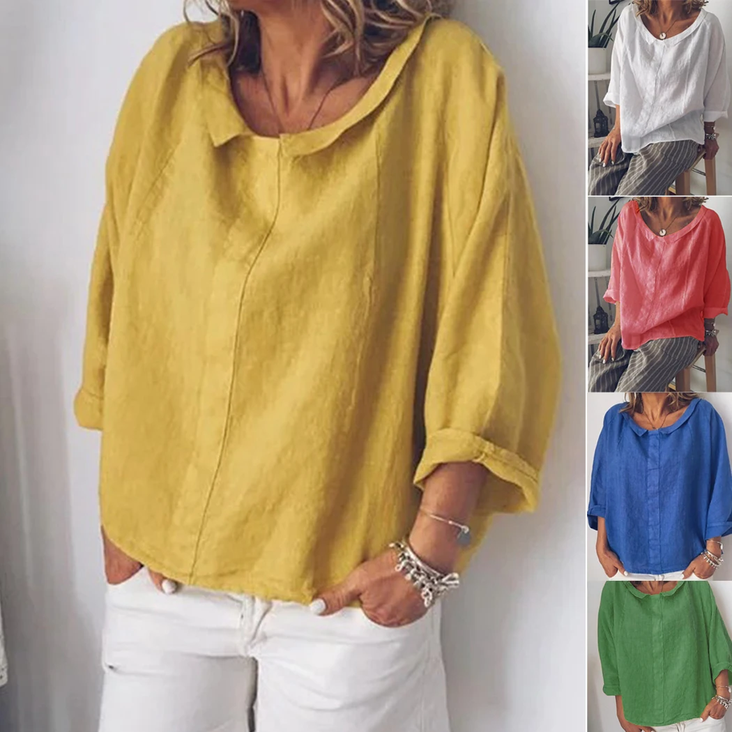 2019 Women Cotton Linen Baggy Blouses Tops Ladies Summer Casual Solid Lapel Shirts Female Plus Size Loose Shirts Blouse S-5XL
2019 Women Cotton Linen Baggy Blouses Tops Ladies Summer Casual Solid Lapel Shirts Female Plus Size Loose Shirts Blouse S-5XL