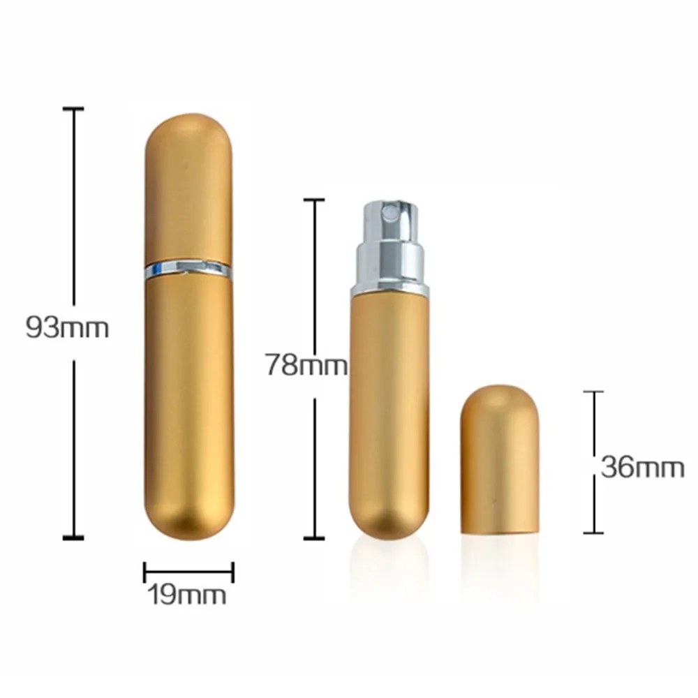 Дорожный пополняемый Алюминиевый мини флакон для духов 5 мл распылитель пустой
