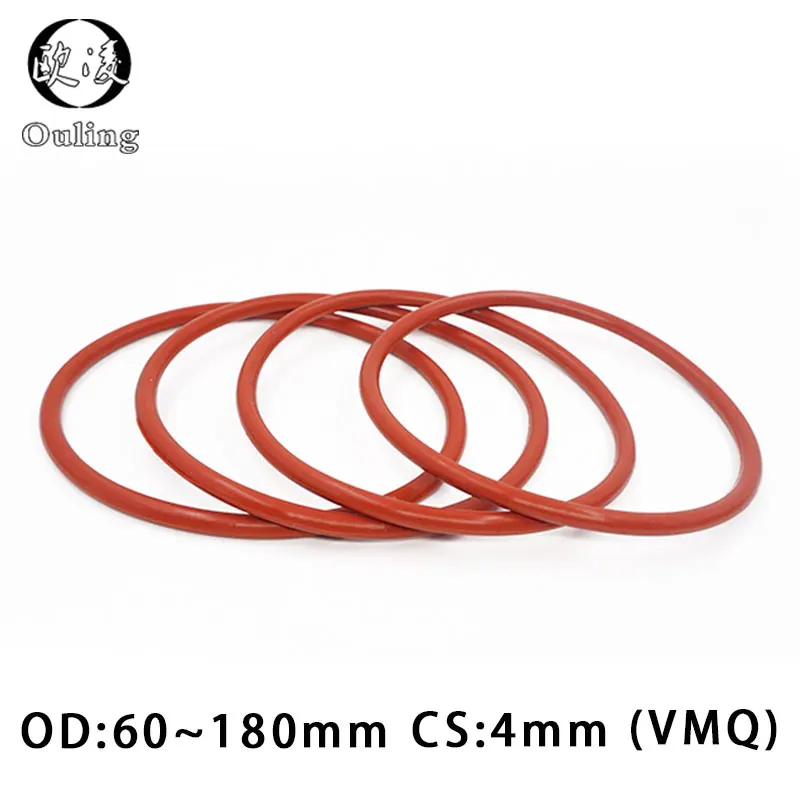 Red Silicon Rings Silicone/VMQ O ring 4mm Thickness OD60/180mm Sealing Rubber O-ring Seal Gasket Waterproof Sanitary Washer
Red Silicon Rings Silicone/VMQ O ring 4mm Thickness OD60/180mm Sealing Rubber O-ring Seal Gasket Waterproof Sanitary Washer