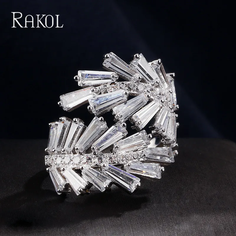 RAKOL Trendy Women's Jewelry Hand Made Cubic Zirconia Leaf Cuff Adjustable Wedding Open Ring for Brides Bijourx RRP12253M
RAKOL Trendy Women's Jewelry Hand Made Cubic Zirconia Leaf Cuff Adjustable Wedding Open Ring for Brides Bijourx RRP12253M