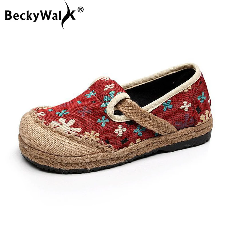 BeckyWalk Cotton Linen Women Canvas Shoes Loafers Floral Handmade Flats Shoes Women Woven Round Toe Flat Ladies Shoes WSH3013
BeckyWalk Cotton Linen Women Canvas Shoes Loafers Floral Handmade Flats Shoes Women Woven Round Toe Flat Ladies Shoes WSH3013