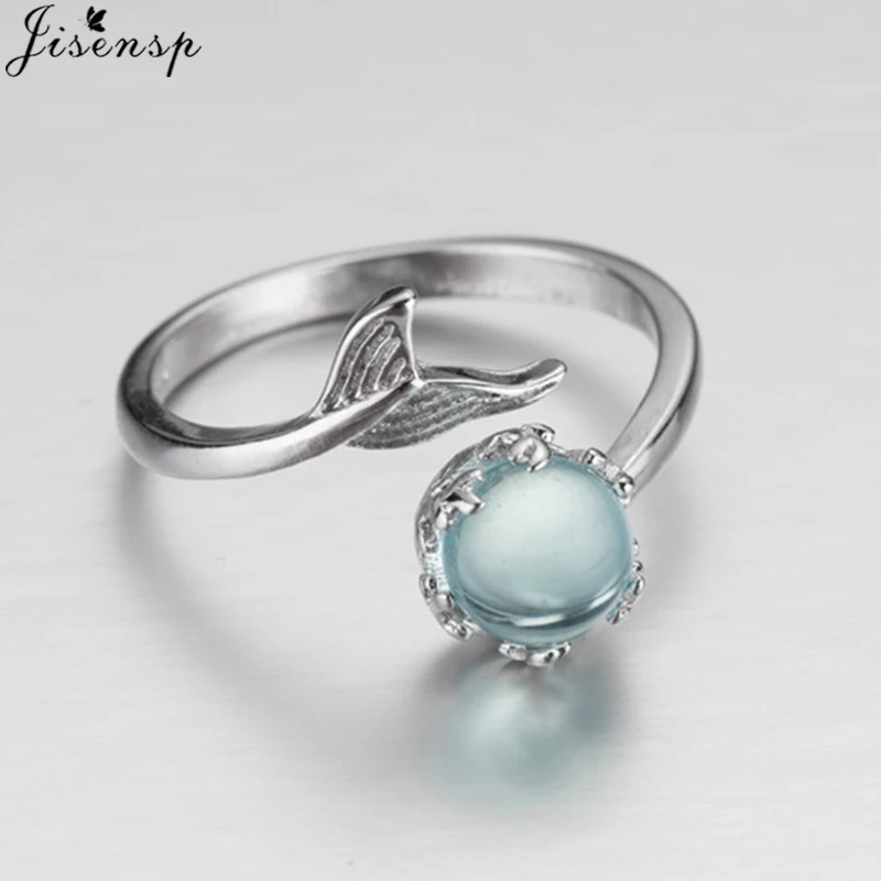 Jisensp New Adjustable Ring Blue Stone Crystal Mermaid Bubble Open Rings for Women Creative Fashion Jewelry Gift Anillos
Jisensp New Adjustable Ring Blue Stone Crystal Mermaid Bubble Open Rings for Women Creative Fashion Jewelry Gift Anillos