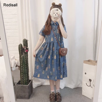 Fruits Summer Lolita Dress Shirts Collar Cute Sweet Pineapple Printed Floral Lolita Girls Women Casual Dress
Fruits Summer Lolita Dress Shirts Collar Cute Sweet Pineapple Printed Floral Lolita Girls Women Casual Dress
