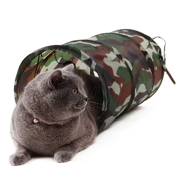 

Pet Tunnel Cat Play Tunnel Camouflage Color Funny Cat Long Tunnel Kitten Play Toy Collapsible Bulk Cat Toys Play Tunnel Dia 25cm