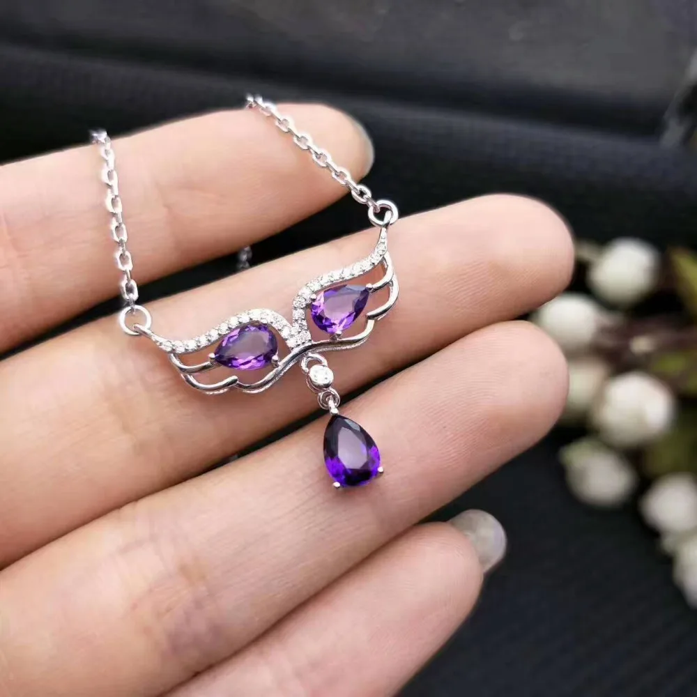 Natural amethyst gem Pendant necklace S925 silver Natural gemstone small necklace elegant Cute phiz girl dance identity jewelery
Natural amethyst gem Pendant necklace S925 silver Natural gemstone small necklace elegant Cute phiz girl dance identity jewelery