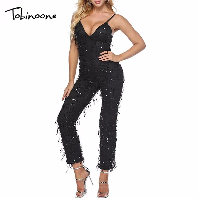 Tobinoone Autumn Tassel Jumpsuits For Women Backless V-neck Bodycon Rompers Womens Jumpsuit Women Sequin Plus Size 2018 Overalls
Tobinoone Autumn Tassel Jumpsuits For Women Backless V-neck Bodycon Rompers Womens Jumpsuit Women Sequin Plus Size 2018 Overalls