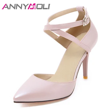 ANNYMOLI High Heels Shoes Women Sexy Thin High Heels Shoes Two Piece Pointed Toe Buckle Strap Fashion Pumps Lady Big Size 34-43
ANNYMOLI High Heels Shoes Women Sexy Thin High Heels Shoes Two Piece Pointed Toe Buckle Strap Fashion Pumps Lady Big Size 34-43